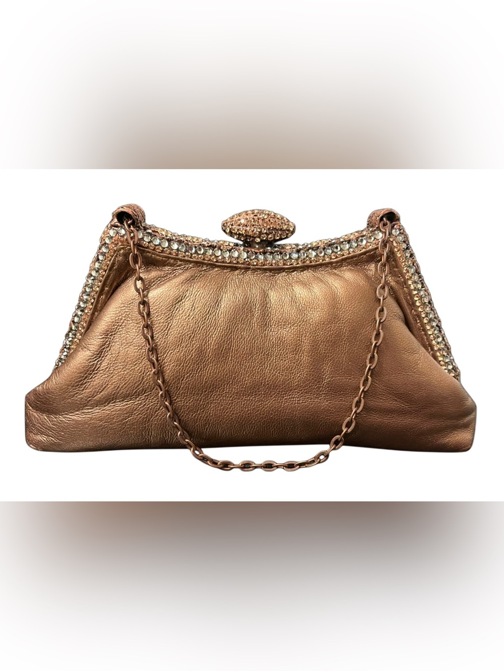 Lixenberg Tribeca NY Bronze Crystal Embellished Evening Clutch